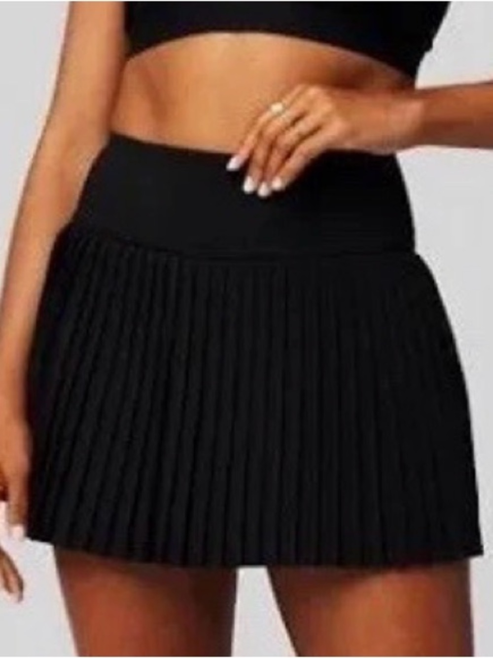 Fabletics NEW Black Pleated Mini Skirt Skort